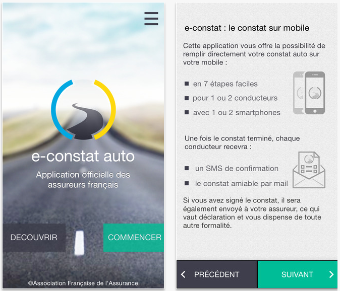 application voiture